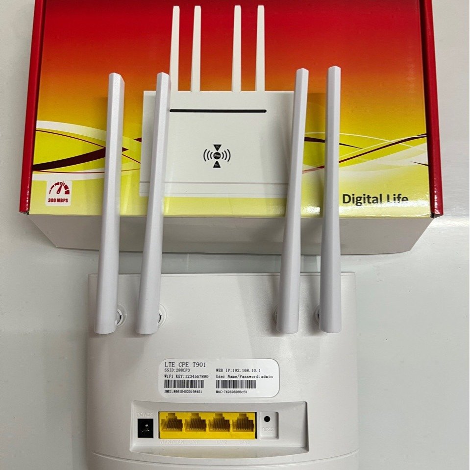OEM High Gain Antennas Long Distance WiFi Coverage 4G LTE CPE Modem Internet SIM Card Slot 4*RJ45 Ports 2G 3G 4G WiFi Router
